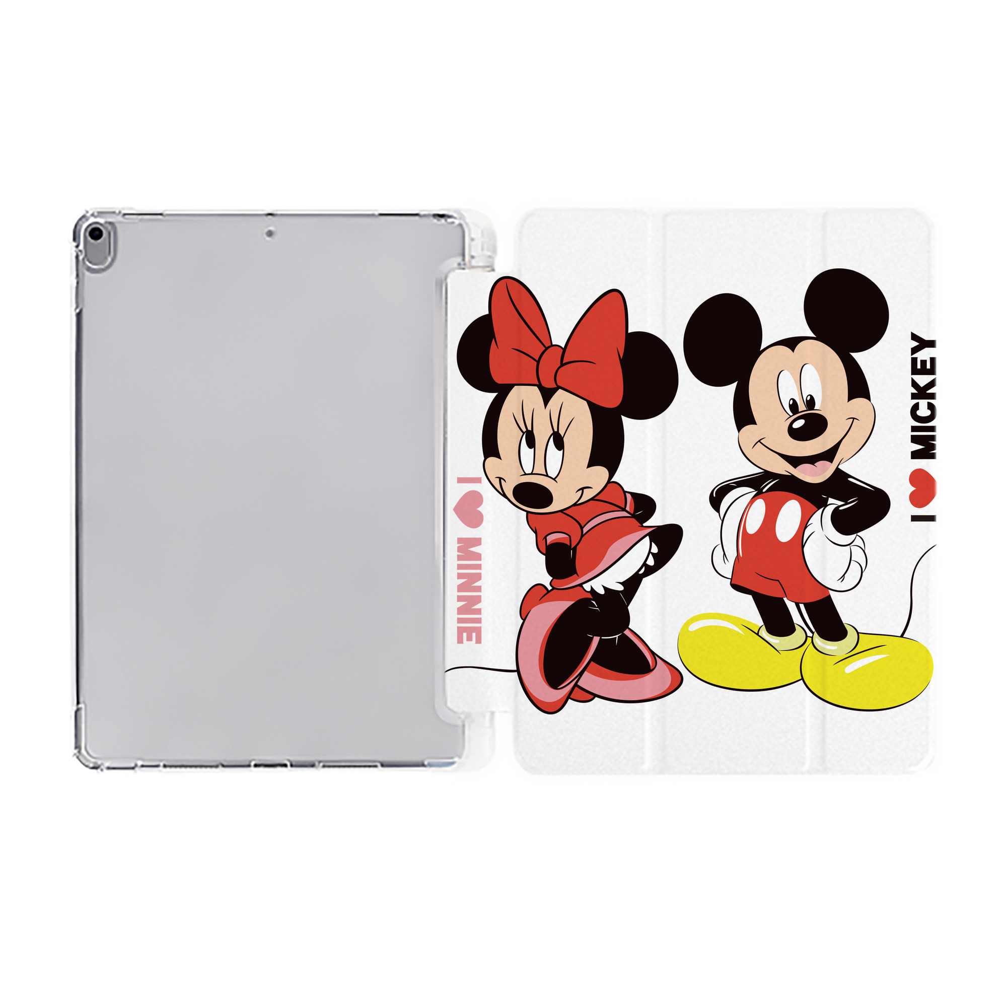 ミッキーマウス Mickey Mouse IPad ケース ペン収納付き 三つ折りスタンド PUレザー×シリコン 対応機種9.5/10.5/10.9インチ